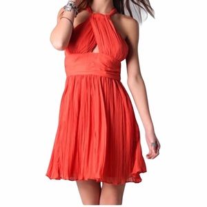 NWT BB DAKOTA Tangerine Garland Chiffon Dress 0